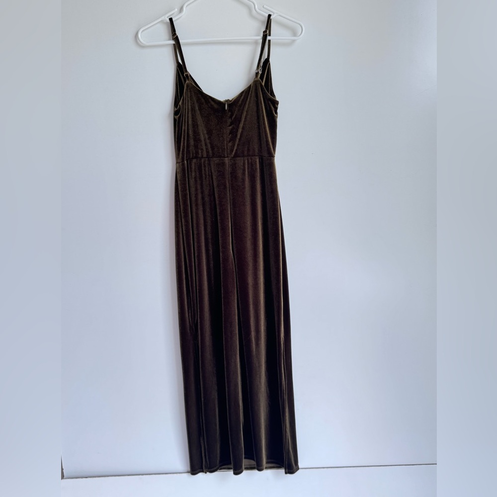 Taylor Women Dress Sz 2 Crushed Velvet Green‎ Witchy Whimsigoth Maxi HOCO Maxi - Picture 7 of 11